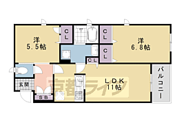 シャーメゾンボンクロワールA館 2LDKの間取図画像
