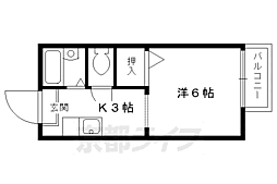 ニー・ロッソ 1Kの間取図画像