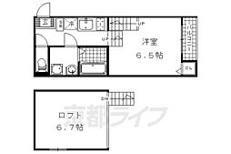 ハーモニーテラス大宅辻脇町2 1Kの間取図画像