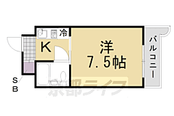 アクシア京都 1Kの間取図画像