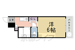 ロマネスク京都丹波口 1Kの間取図画像
