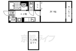 タウニィ天神 1Kの間取図画像