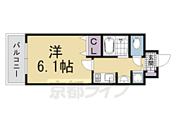 プレサンス京都烏丸NEXT 1Kの間取図画像