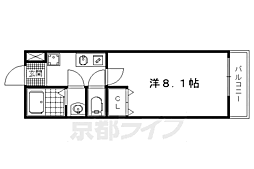 フラッティ大徳寺南 1Kの間取図画像