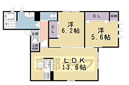 シャーメゾン・クニッテル 2LDKの間取図画像