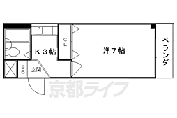アーバン五条 1Kの間取図画像