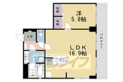 エクシオ京都御池 1LDKの間取図画像