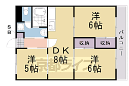 エス・テラス桂 3DKの間取図画像