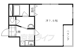 PIA.グレース錦 1Kの間取図画像