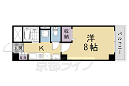 パレス卯兵衛 1Kの間取図画像