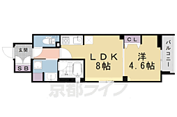 ベラジオ雅び東寺WEST 1LDKの間取図画像