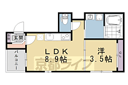 三永レジデンス京都 1LDKの間取図画像
