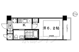 エステムプラザ京都聚楽第雅邸 1Kの間取図画像