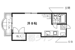 サン・アヴェニュー墨染 ワンルームの間取図画像