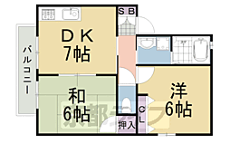 プランドール葉室A 2DKの間取図画像