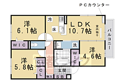 アーバングレイス 3LDKの間取図画像