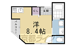 アリスタ仏教大学前10 ワンルームの間取図画像