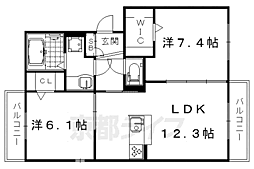 コンフォールZENW棟 2LDKの間取図画像