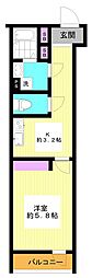 第一アパート 1Kの間取図画像