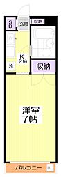ランドマーク宮澤 1Kの間取図画像