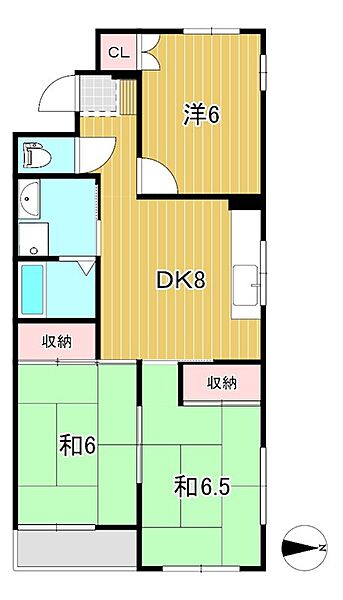 サンビレッジ鈴木 201｜茨城県日立市大沼町４丁目(賃貸マンション3DK・2階・55.86㎡)の写真 その2