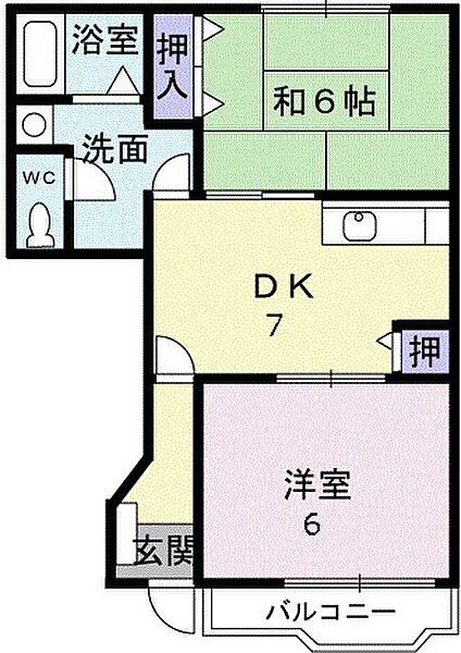 ハートフルI 102｜茨城県日立市末広町２丁目(賃貸アパート2DK・1階・44.34㎡)の写真 その2