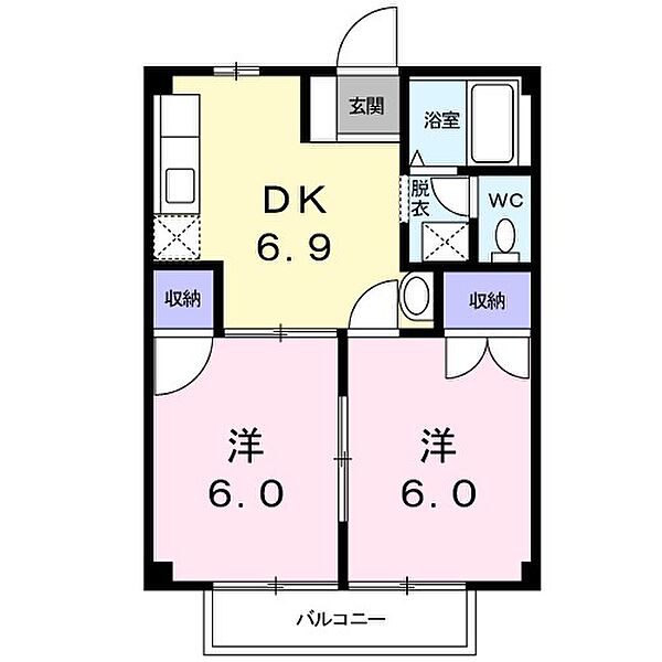 アクティブ鈴木 202｜茨城県日立市東金沢町３丁目(賃貸アパート2DK・2階・40.04㎡)の写真 その2