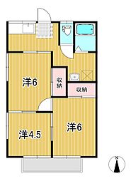 平成ハイツ 3Kの間取図画像