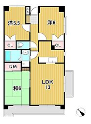 サンハイム千石 2階3LDKの間取り