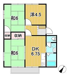 メゾンしずか 3DKの間取図画像