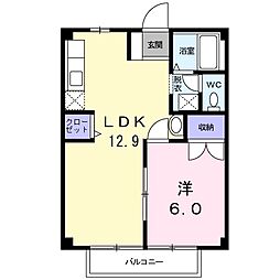 エイブル-I 1LDKの間取図画像