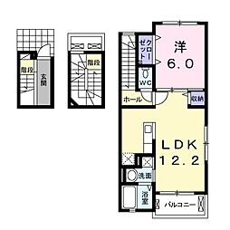 イーストコート2 1LDKの間取図画像