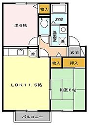 スカイコート 2LDKの間取図画像