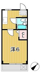 青葉ハイツ 1Kの間取図画像