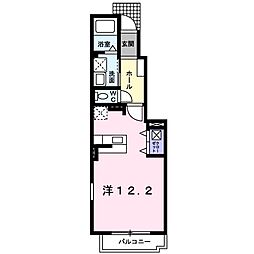 パインコーンA ワンルームの間取図画像