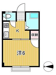アリス1 1Kの間取図画像