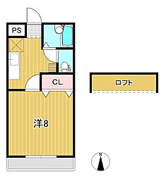 メゾンドラシャンス1972 1Kの間取図画像