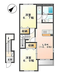 グレイスヴィラヒダカ1 2LDKの間取図画像
