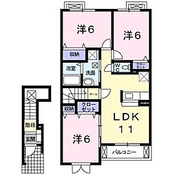 アストランスK 3LDKの間取図画像