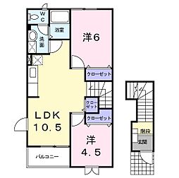 ヴェルカーザ2 2LDKの間取図画像