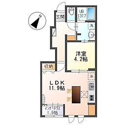 ヴァネッサベル(Vanessa Bell) 1LDKの間取図画像