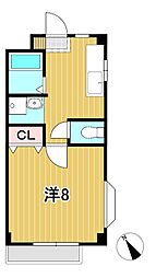 タウンコートパル 1Kの間取図画像