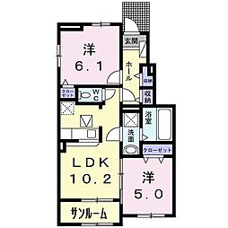 サンルタン2 2LDKの間取図画像
