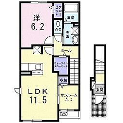 ローゼマリー 1LDKの間取図画像