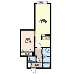 プラザエノモトIII 1階1LDKの間取り