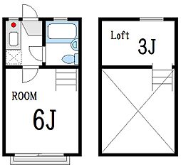 エクセル1号 1Kの間取図画像