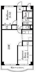 ペルシェール西葛西 2LDKの間取図画像