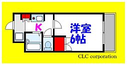 アルカサル浦安 1Kの間取図画像