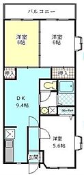 グレースビル 3DKの間取図画像