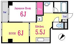 エクセル西一之江 2Kの間取図画像